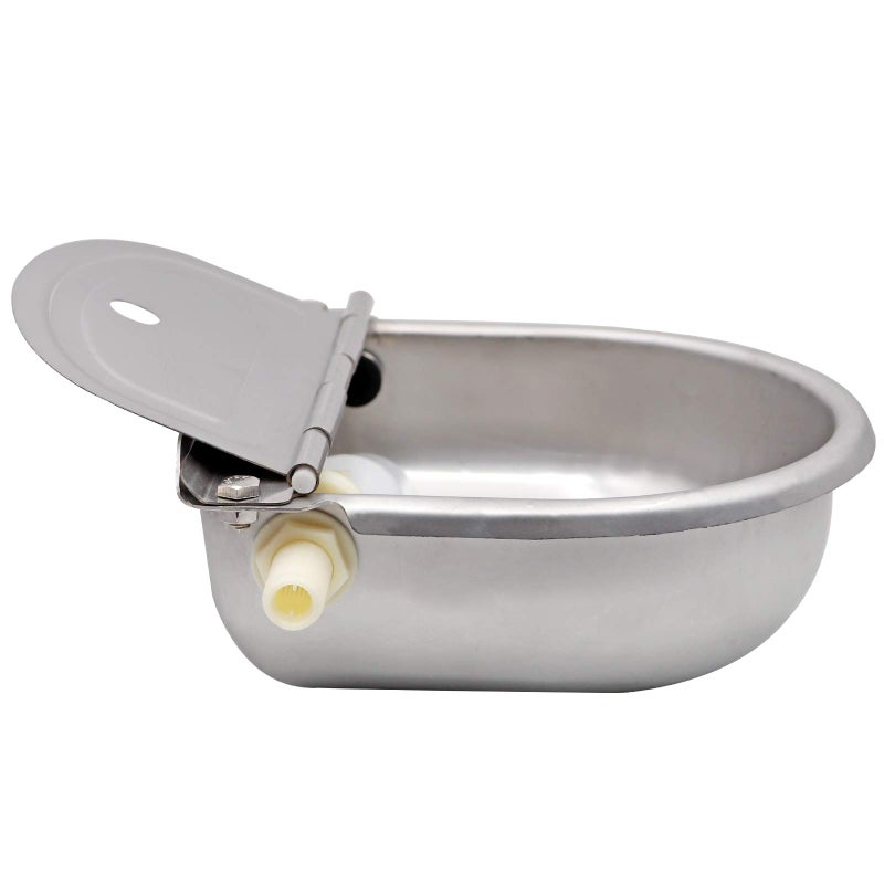 MUDUOBAN Automatic Water Dispenser for Dogs,Automatic Chicken Waterer,Outdoor Dog Water Feeder,304 Stainless Steel Water Bowl with Plastic Float Valve - Image 5